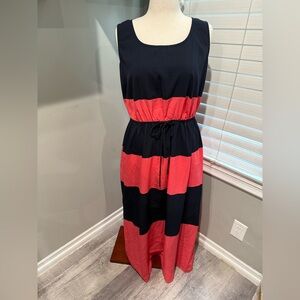 Enfocus‎ Women Blue and pink Striped Maxi Dress